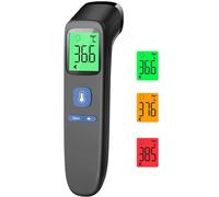 Termómetro de fiebre para bebés, niños y adultos, termómetro de frente sin contacto, termómetro infrarrojo digital con lecturas precisas instantáneas, alarma de fiebre, pantalla LCD y 35