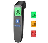 Termometro Digital Termómetro Frente Infrarrojo sin Contacto Termómetro Bebes, Médico Termometros pantalla Retroiluminada de Tres Colores,Con mediciones precisas instantáneas, Alarma de fiebre