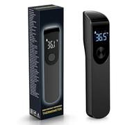 Termómetro Digital, Termometro Infrarrojos sin Contacto, Termometro Digital Frente con Alarma de Fiebre, Pantalla LCD, ℃ y ℉ Conmutable, Lectura Instantánea, Termometro Bebe Adultos (Negro)