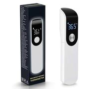 Termómetro Digital, Termometro Infrarrojos sin Contacto, Termometro Digital Frente con Alarma de Fiebre, Pantalla LCD, ℃ y ℉ Conmutable, Lectura Instantánea, Termometro Bebe Adultos (Blanco)