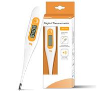 Termómetro digital, termómetro médico, conmutable rápido y preciso C/F, termómetro oral para adultos y niños bebé, naranja