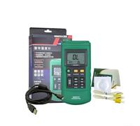 Termómetro digital, termómetro termopar de doble canal, registrador de datos, -200 ℃ a 1372 ℃, interfaz USB para transferencia de datos de PC, con pantalla LCD grande para sondas tipo K/J/T/E/R/S/N