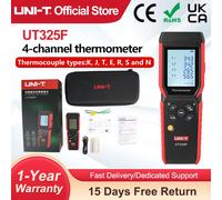 UNI-T UT325F - Termómetro digital de 4 canales, registrador de temperatura tipo J/T/E/R/S/N/K, termopar, medidor de temperatura de alta precisión, Bluetooth