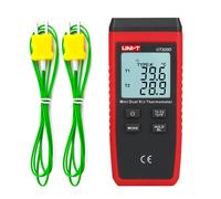 Termómetro digital UNI-T, probador de medidor de con tipo K J, UT320A (un canal) / UT320D ( canal), mide de -50 a (-58 a 2372 grados ), con MAX/MIN/AVG, retroiluminación LCD