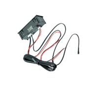 Termómetro Digital y Voltímetro LED con Reloj de Coche para Tablero | Módulo Electrónico de Tres Funciones, Montaje Autoadhesivo sin Taladro, Carcasa Ultrafina Negra, Uso Interior y Exterior