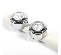 Termómetro-Duokon - Reloj y termómetro para manillar de moto, 7/8 pulgadas, color blanco