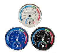 Termómetro e higrómetro analógico de 2 pulgadas, medidor de humedad montado en la pared con pantalla grande, estación meteorológica para interiores y exteriores, para hogar, oficina, escuela, (blanco)