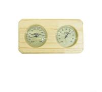 Termómetro e higrómetro analógico sin digitales, lecturas solo Fahrenheit, cuerpo de madera/metal, 27 x 15 x 5 cm, compatible con saunas domésticas y profesionales (vertical)