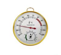 Termómetro e higrómetro de sauna con diseño de anillo exterior de metal y vidrio arqueado para lecturas claras de temperatura y humedad