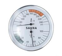 Termómetro e higrómetro de sauna para combo para sala de vapor, sensor de alta resistencia al calor con escala dual Fahrenheit, clima de sauna de madera para spa