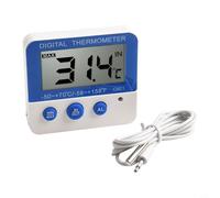 Termómetro e higrómetro digital interior/exterior con alarma alta-baja, pantalla LCD para el hogar, oficina, invernadero, refrigerador