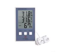 Termómetro e higrómetro electrónico para interiores y exteriores con sonda para pecera, acuario, jardín, hogar, montaje en pared, pantalla digital de -50 a 70 grados para rango Celsius, unidad de
