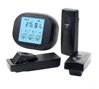 Termómetro e higrómetro inalámbrico recargable, 3 sensores, termómetro electrónico con control remoto de 433 MHz, carga USB-C, batería de 2000 mAh, para el hogar, jardín y uso en interiores (uno a