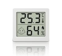 Termómetro e higrómetro ultrafino de digital pantalla grande de 3,1 pulgadas, termohigrómetro electrónico para interiores, medidor de monitor de temperatura y humedad (blanco)