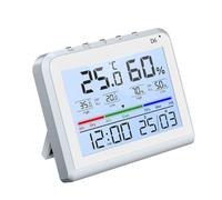 Termómetro electrónico higrómetro con sensor de precisión alto, pantalla digital, monitor de temperatura y humedad, registra valores altos y bajos de 24 horas, respaldo suave