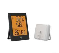Termómetro electrónico inalámbrico diseñado para medir la temperatura precisa en cualquier clima (negro)