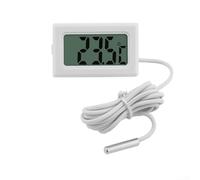 Termómetro electrónico portátil para monitoreo de temperatura del agua en tiempo real en tanques de peces y control de temperatura del refrigerador (1 m blanco)