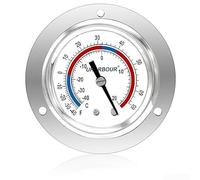 Termómetro enfriador de acero inoxidable, -40 a 18.3 °C para indicador de temperatura DIAL para refrigerador, congelador, cocina comercial, bar, restaurante, montaje en panel de fácil lectura