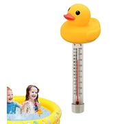 Termómetro flotante de pato,Medidor de temperatura de piscina de pato,Con un termómetro de piscina que fluye lindo resistente a las explosiones de cuerda delgada para el hogar Sysdisen, Pato amarillo