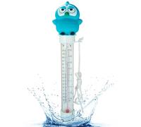 Termómetro flotante para piscina, diseño de animales de dibujos animados, fácil de leer con cuerda, accesorios de piscina para niños, para lagos, jardines, terrazas, patios, bañeras, acuarios