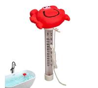 Termómetro flotante para piscina - Diseño de cangrejo | Lector de temperatura de centro de bienestar - Para mujeres hombres nadadores jardín vacaciones verano casa apartamento club escuela gimnasio