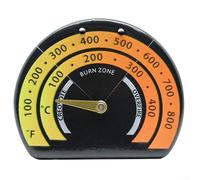 Termómetro grande para estufa de 8,5 cm para quemadores de leña, resistente a altas temperaturas de hasta 300 °C, para fácil lectura de visualización a color para estufas de leña y (naranja)
