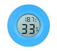 Termómetro higrómetro, 45x14 mm/1,8x0,6 pulgadas LCD Probador de temperatura de humedad Mini medidor de humedad digital integrado circular para interiores (Azul)