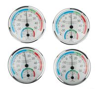 Termómetro higrómetro analógico para control de clima interior con medidor de temperatura y humedad Celsius adecuado para el hogar, cocina, baño, dormitorio, sauna o invernadero (4 piezas)