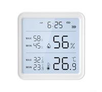 Termómetro higrómetro con aplicación Tuya para monitoreo de temperatura interior y humedad, sensor inteligente con visualización de tiempo