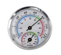 Termómetro higrómetro con capacidad de montaje en pared, aluminio para lecturas precisas de temperatura y humedad, no requiere batería (plateado)