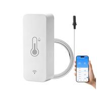 Termómetro higrómetro con sonda, termómetro inteligente para frigorífico con aplicación Tuya/Smart Life, termómetro WiFi para interior y exterior (℉/℃) para frigorífico, congelador, acuario