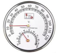 Termómetro higrómetro de sauna de acero inoxidable para combo con temporizador, medidor de humedad de temperatura montado en la pared para baño interior y exterior, dispositivo de lectura preciso