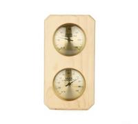 Termómetro higrómetro de sauna para combo, medidor de baño de vapor montado en la pared con carcasa de madera, doble dial mecánico para monitoreo preciso de temperatura y humedad en sauna (Celsius)