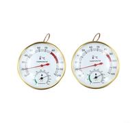 Termómetro higrómetro de sauna para combo, sensor de aluminio de aleación inoxidable 2 en 1 para el hogar, spa y vida al aire libre, medidor de humedad de temperatura dual para montaje en pared (2