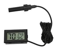 Termómetro Higrómetro de Temperatura y Humedad con Sonda, Pantalla Grande Precisa, Material Premium para Medición en Interiores en Negro (BLACK)