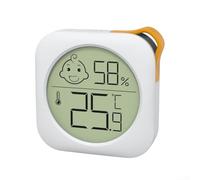 Termómetro higrómetro digital compacto para interiores, preciso para mini medidor de temperatura y humedad con actualización rápida, soporte para oficina, habitación de bebé, negro (blanco)