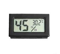 Termómetro higrómetro digital con pantalla LCD, mini medidor de humedad para tanque de reptiles, incubadora, funda de guitarra, negro