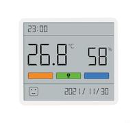 Termómetro higrómetro digital con pantalla LCD para monitoreo de humedad y temperatura interior, diseño compacto de pared o mesa, precisión de -9,9 a 60 °C y medición de 10% a 99% de humedad relativa