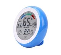 Termómetro higrómetro digital for interiores con pantalla LCD, redondo, inalámbrico, electrónico, medidor de temperatura y humedad, comprobador estación meteorológica(Blue)