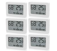 Termómetro higrómetro digital para interiores, 6 unidades, Medidor de Temperatura Interior con indicador de sonrisa, termómetro para habitación de bebé, salón, oficina, color blanco