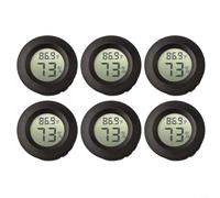 Termómetro higrómetro digital para mini negro, 6 unidades digitales | Accurate humidity for temp readings, ideal for home office, clear large screen, für battery powered, 6-pack value