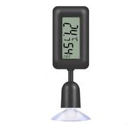 Termómetro higrómetro digital para reptiles con rotación de 360 grados, sonda plegable para vivero, tanque de serpiente, monitor de hábitat de lagarto, indicador LCD, blanco (negro)