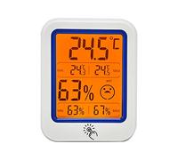 Termómetro higrómetro electrónico montado en la pared, medidor digital de temperatura y humedad, pantalla LCD de alta definición con luz nocturna, °C/°F conmutable para la