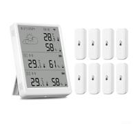 Termómetro higrómetro inalámbrico con pantalla LCD, estación de sensor de humedad remoto para Tuya para aplicación Smart Life, rango de 100 m, monitor de temperatura RF433 compatible con Alexa (1