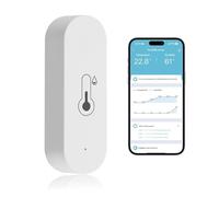 Termómetro higrómetro Inteligente WiFi Termometro Humedad Casa WiFi para monitor remoto y alerta sensor de temperatura y humedad digital para Interiores y Exteriores Compatible con Alexa Google Home