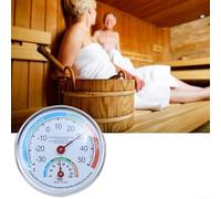 Termómetro higrómetro montado en la pared 2 en 1 analógico para interiores y exteriores, medidor de humedad -30 para rango de 50 °C, estilo de vidrio curvado para casa, oficina, escuela (azul)