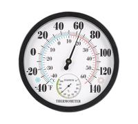 Termómetro Higrómetro para Interior y Exterior - de 25 cm Medidor de Temperatura y Humedad Ambiental de Pared | Indicador de Temperatura Analógico para Termómetro Meteorológico Monitor Analógic