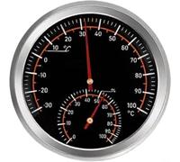 Termómetro higrómetro para interiores y exteriores, para mini medidor de humedad de temperatura de aleación para el salpicadero del coche, para monitor de clima montado en la pared sin batería (S18