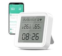 Termómetro higrómetro WIFI, mando a distancia inteligente por infrarrojos, termómetro digital mini LCD, higrómetro interior con alarma de notificación de aplicación, compatible con Alexa y Google