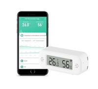 Termómetro higrómetro WiFi para interiores: sensor de temperatura inteligente, monitor digital de humedad con aplicación smart y grabación de datos, fit for Alexa, para dormitorio, invernadero (1PC)